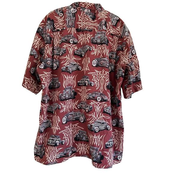 Reyn Spooner Hawaiian Shirt Art Of Eddy Mens Vintage Cars Button Up Size X Large - Picture 5 of 8